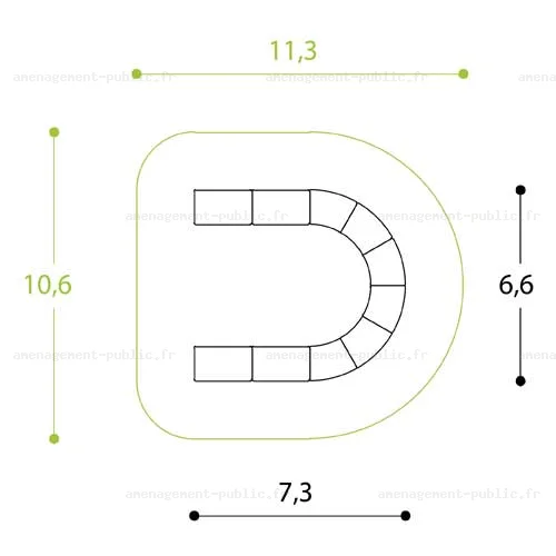 Module de pumptrack en polyester renforcé